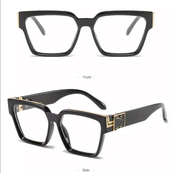 Luxury Brand Men Designer Square Sunglasses Glasses Black Gold Silver - Picture 3 of 15